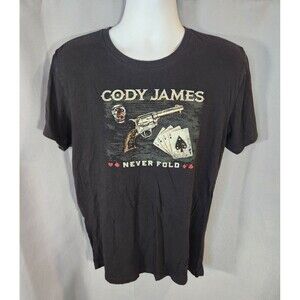 Cody James Men's Guns & Spades Graphic Never Fold T-Shirt‎ Size Large Black